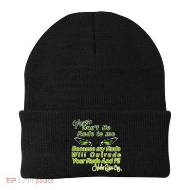 Please Don't Be Rude to Me Cat Eye Beanie