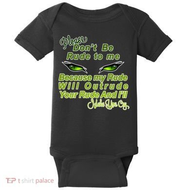 Please Don't Be Rude to Me Cat Eye Baby Bodysuit