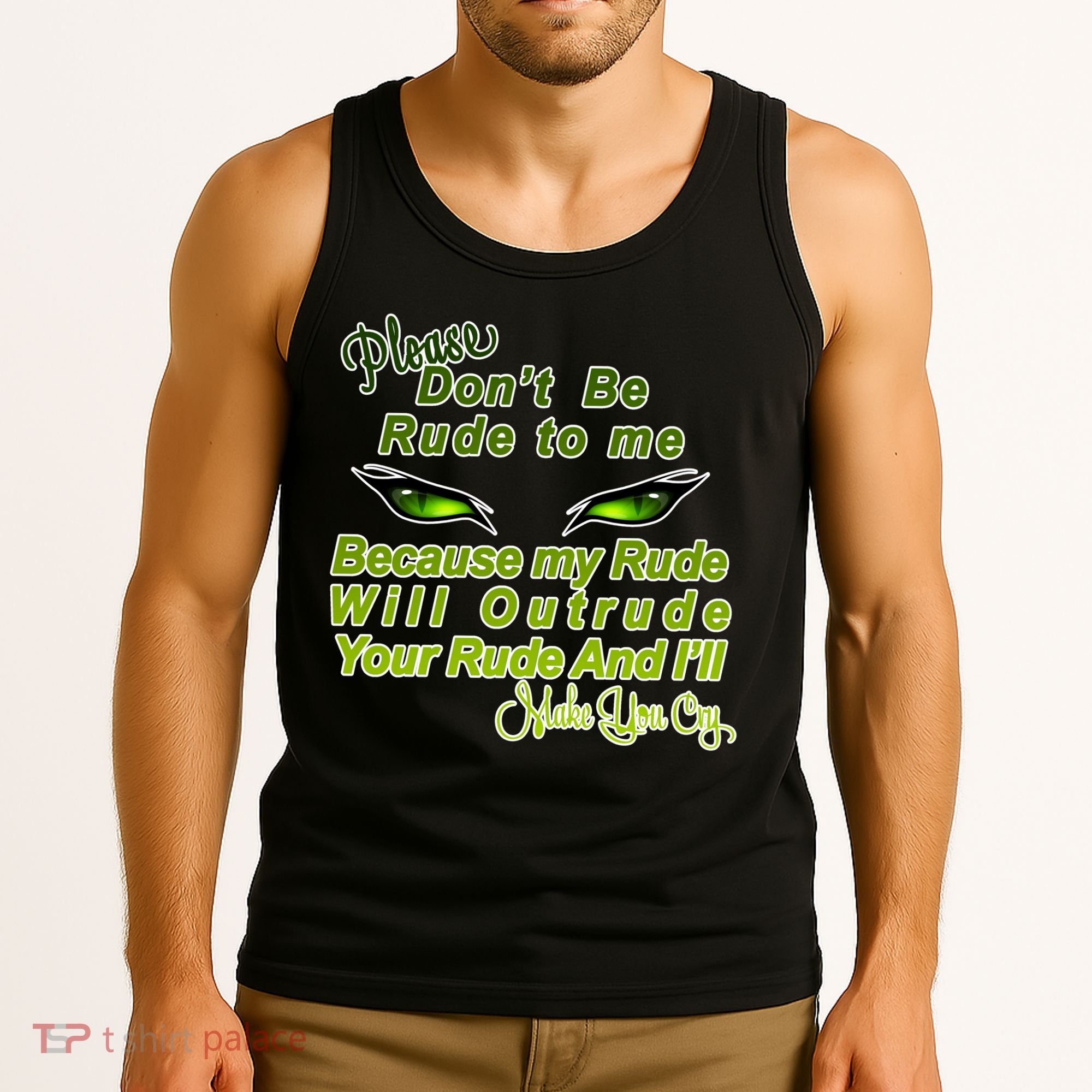 Please Don't Be Rude to Me Cat Eye Tank Top