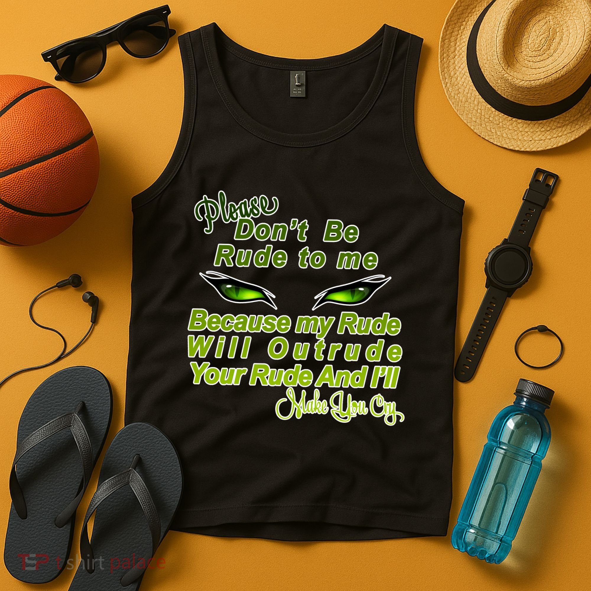 Please Don't Be Rude to Me Cat Eye Tank Top
