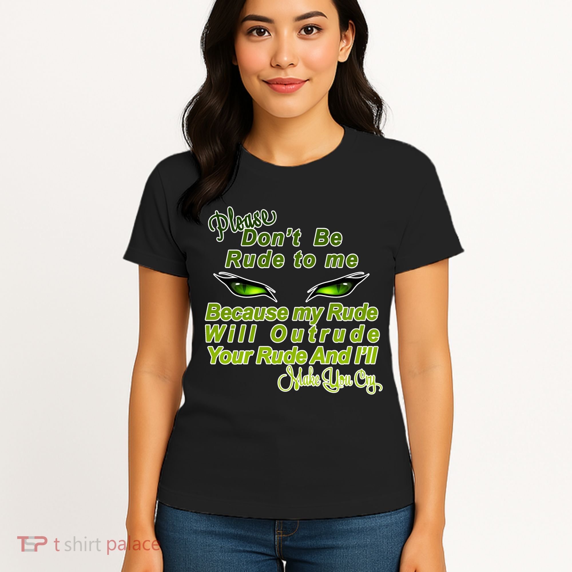 Please Don't Be Rude to Me Cat Eye Women's T-Shirt