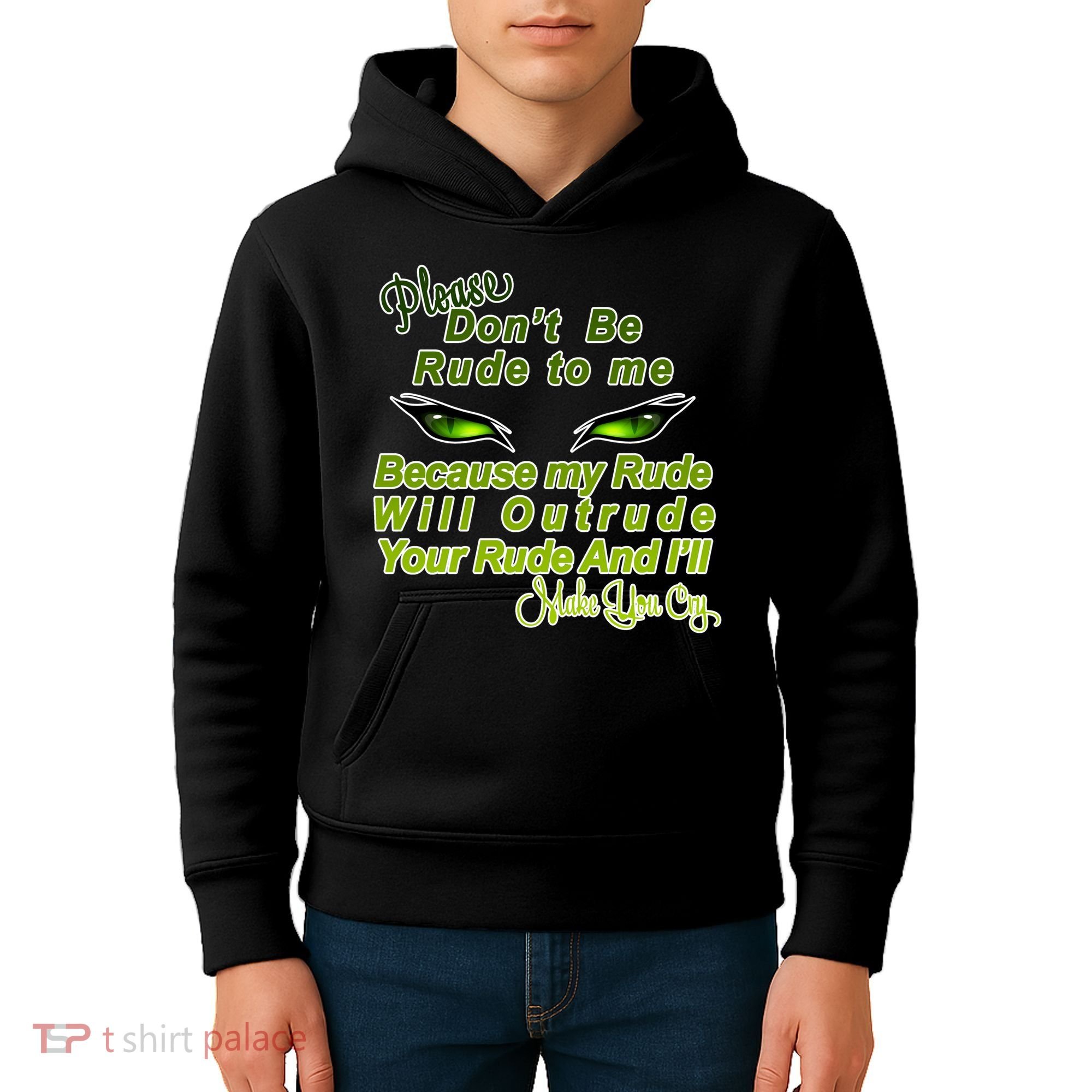 Please Don't Be Rude to Me Cat Eye Kids Hoodie