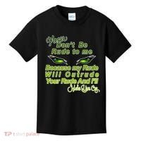 Please Don't Be Rude to Me Cat Eye Kids T-Shirt thumb 0