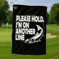 Please Hold I'm On The Other Line Golf Towel thumb 1