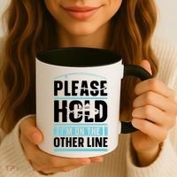 Please Hold I'm On The Other Line Fishing Funny Coffee Mug thumb 3