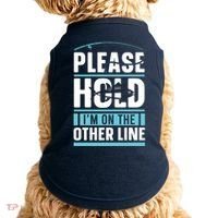 Please Hold I'm On The Other Line Fishing Funny Doggie Tank thumb 0