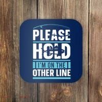 Please Hold I'm On The Other Line Fishing Funny Coaster thumb 0