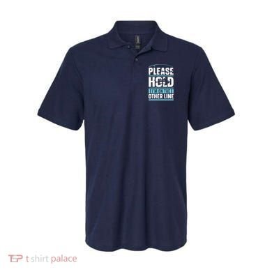 Please Hold I'm On The Other Line Fishing Funny Polo