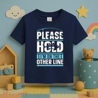 Please Hold I'm On The Other Line Fishing Funny Toddler T-Shirt thumb 3