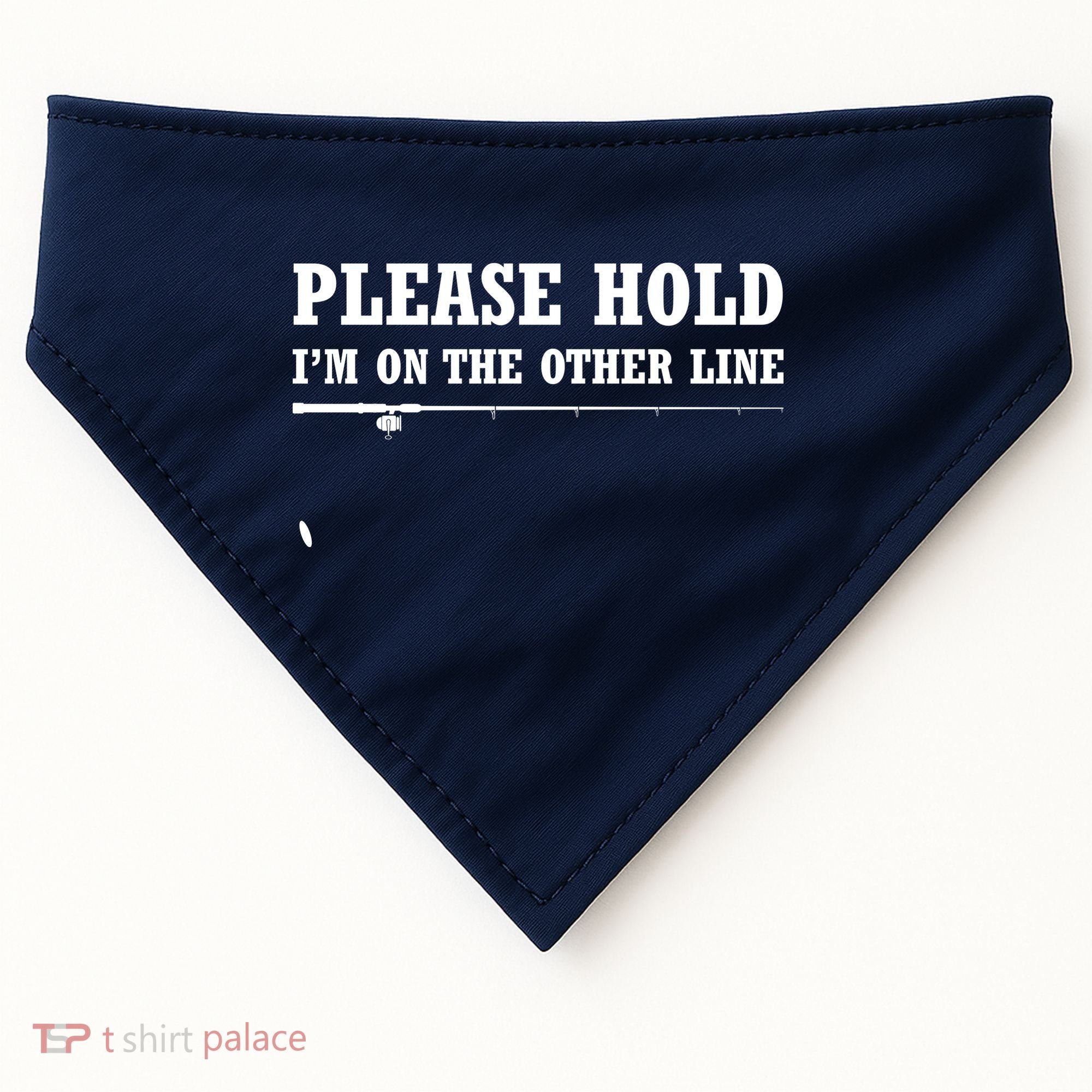 Please Hold I'm On The Other Line Funny USA-Made Doggie Bandana