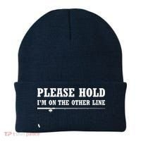 Please Hold I'm On The Other Line Funny Beanie thumb 0