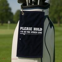 Please Hold I'm On The Other Line Funny Golf Towel thumb 2