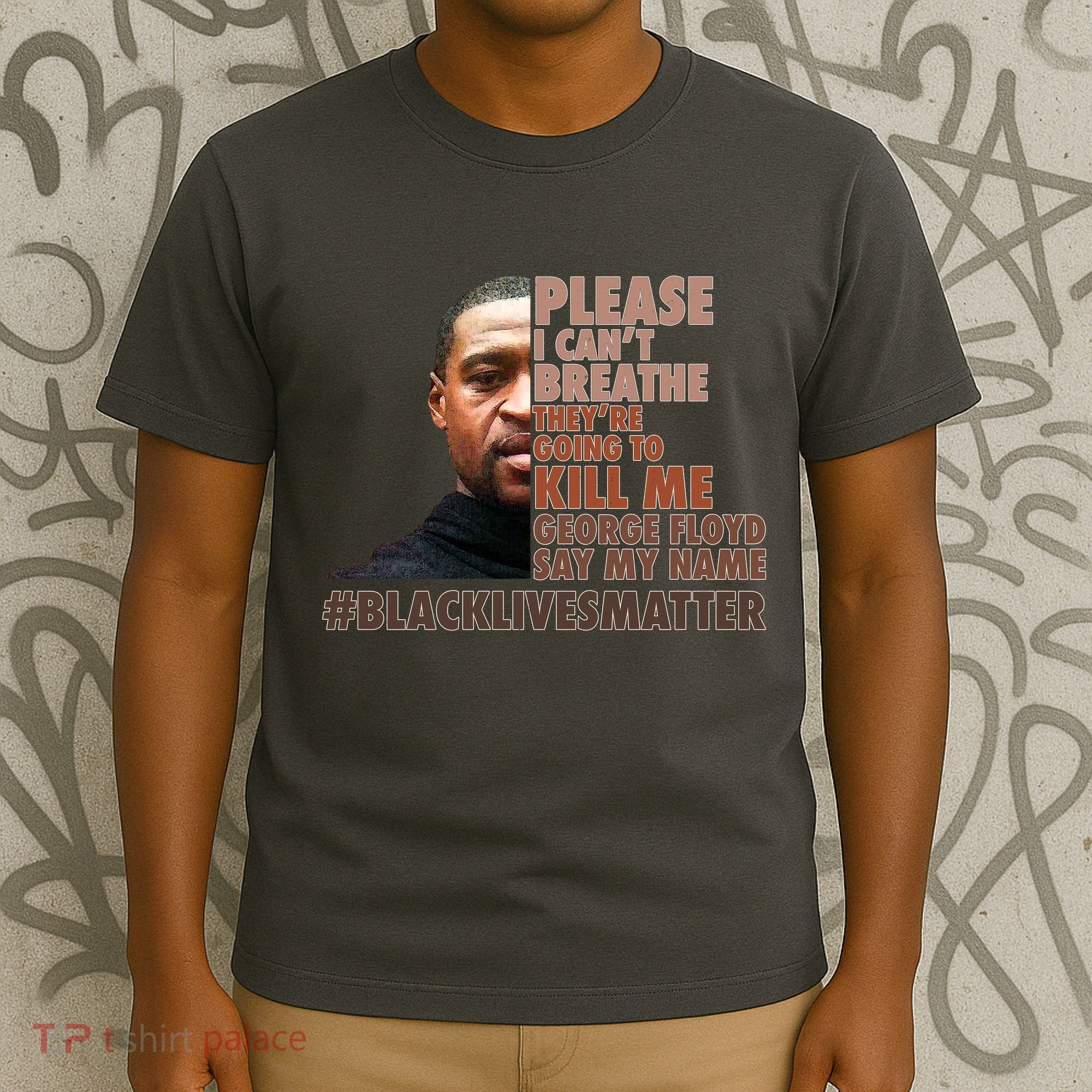 Please I Can't Breathe Geoge Floyd #BLM T-Shirt