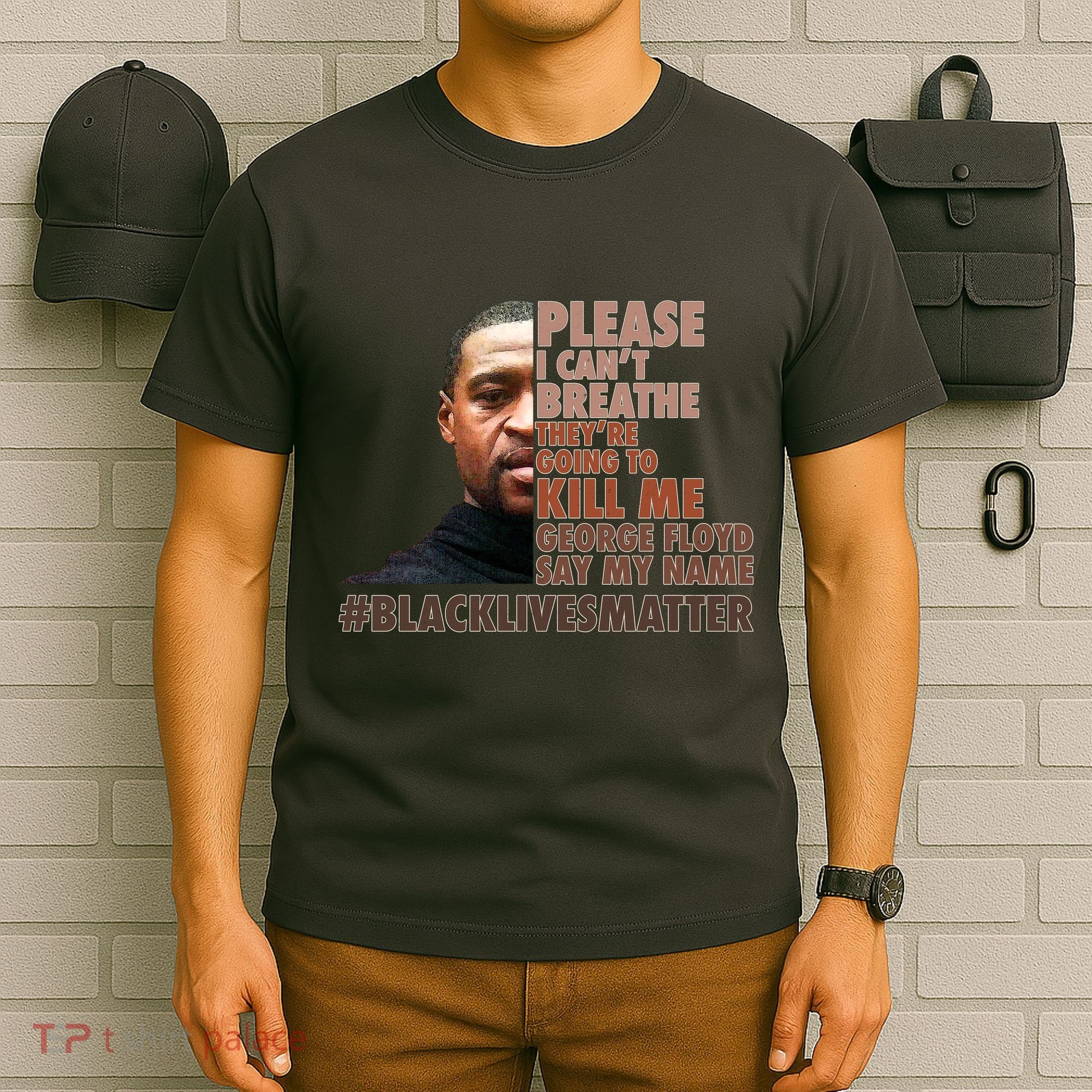 Please I Can't Breathe Geoge Floyd #BLM T-Shirt