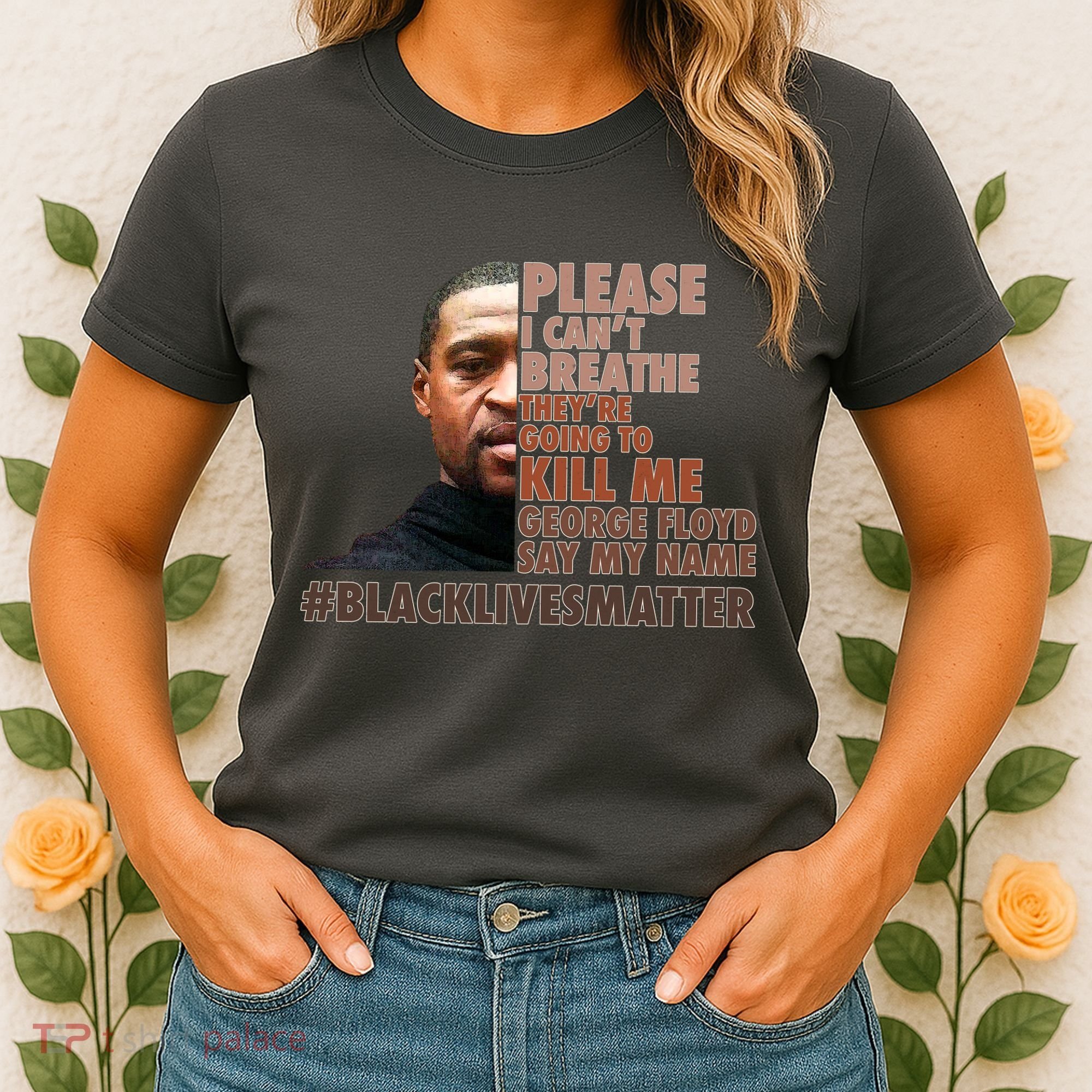 Please I Can't Breathe Geoge Floyd #BLM Women's T-Shirt