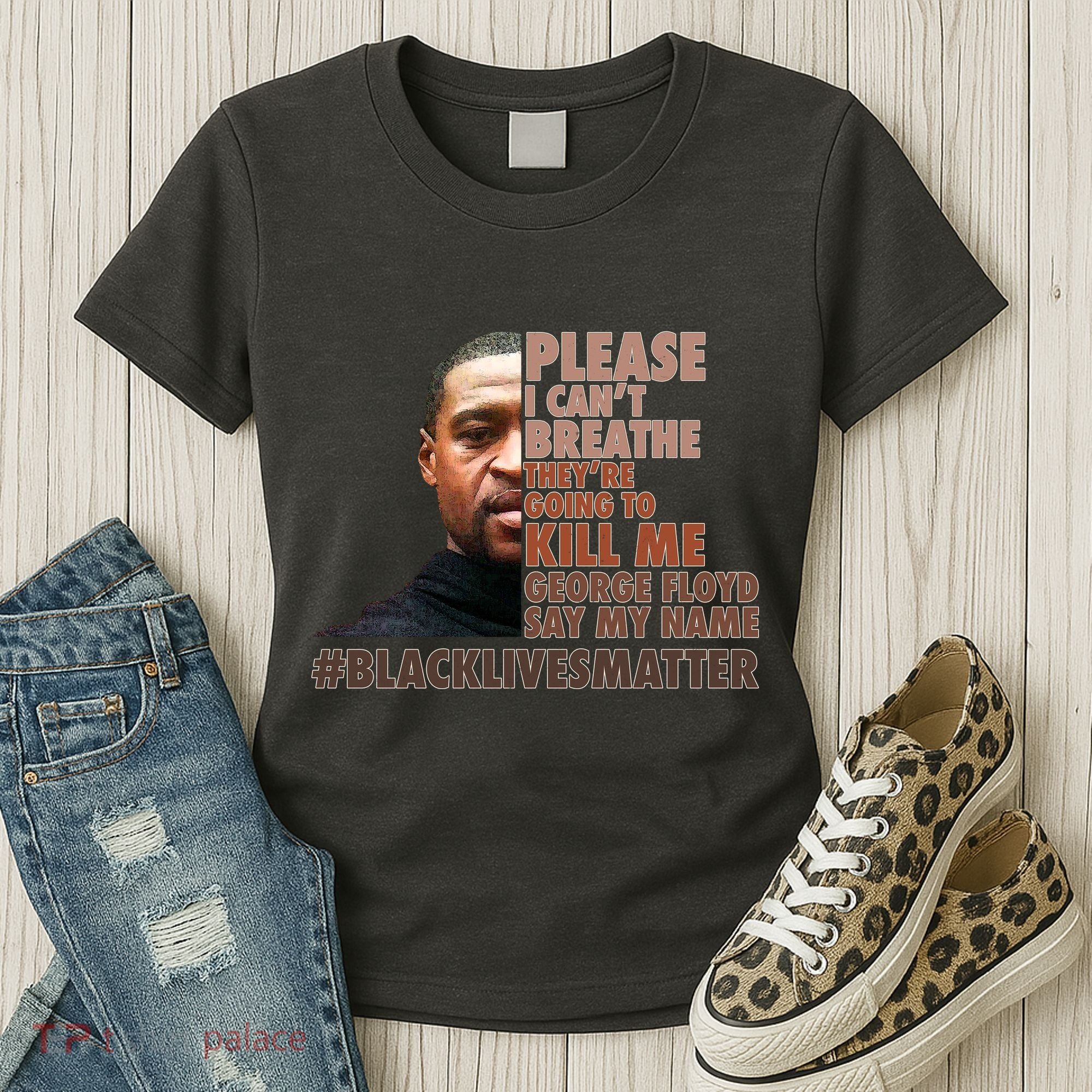 Please I Can't Breathe Geoge Floyd #BLM Women's T-Shirt