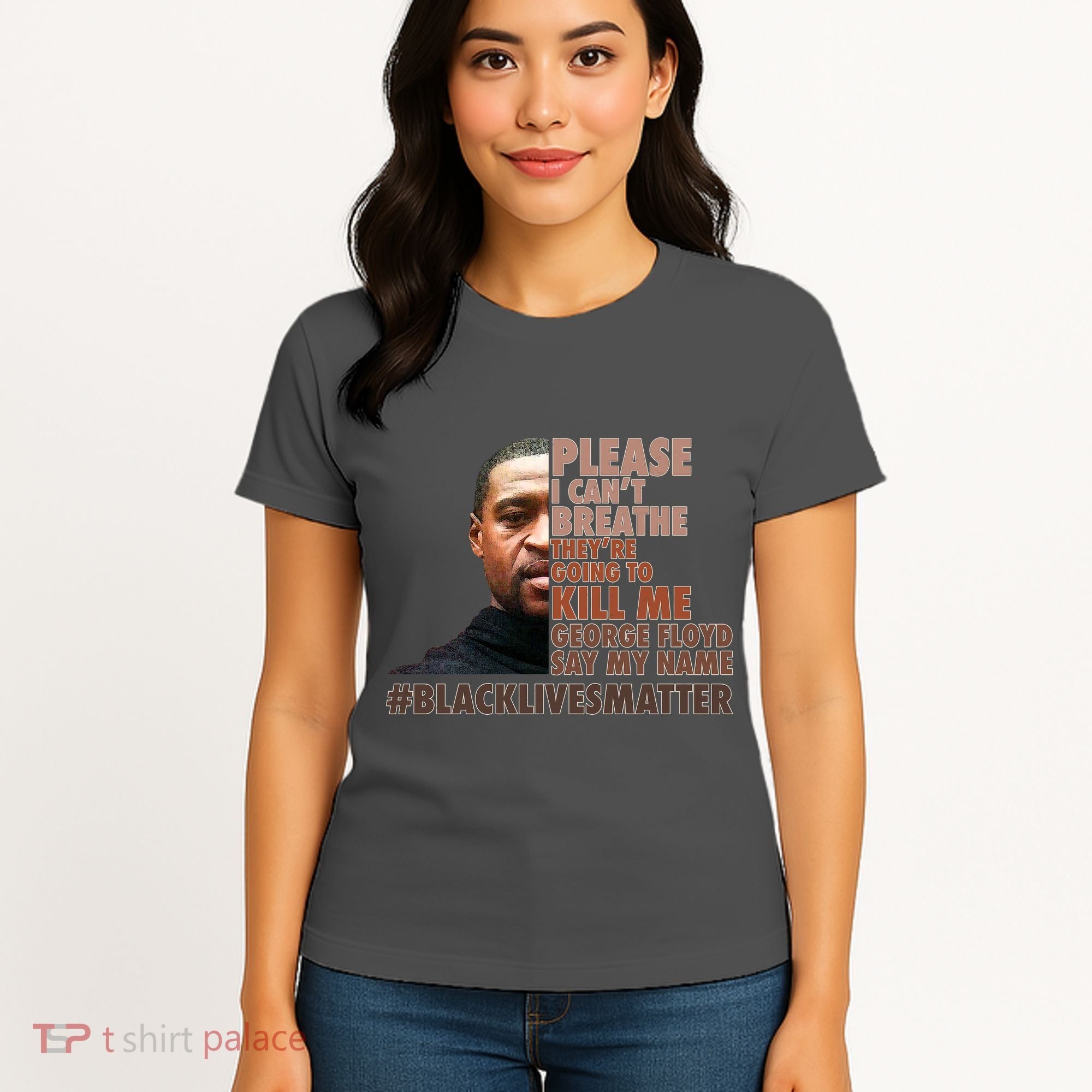 Please I Can't Breathe Geoge Floyd #BLM Women's T-Shirt