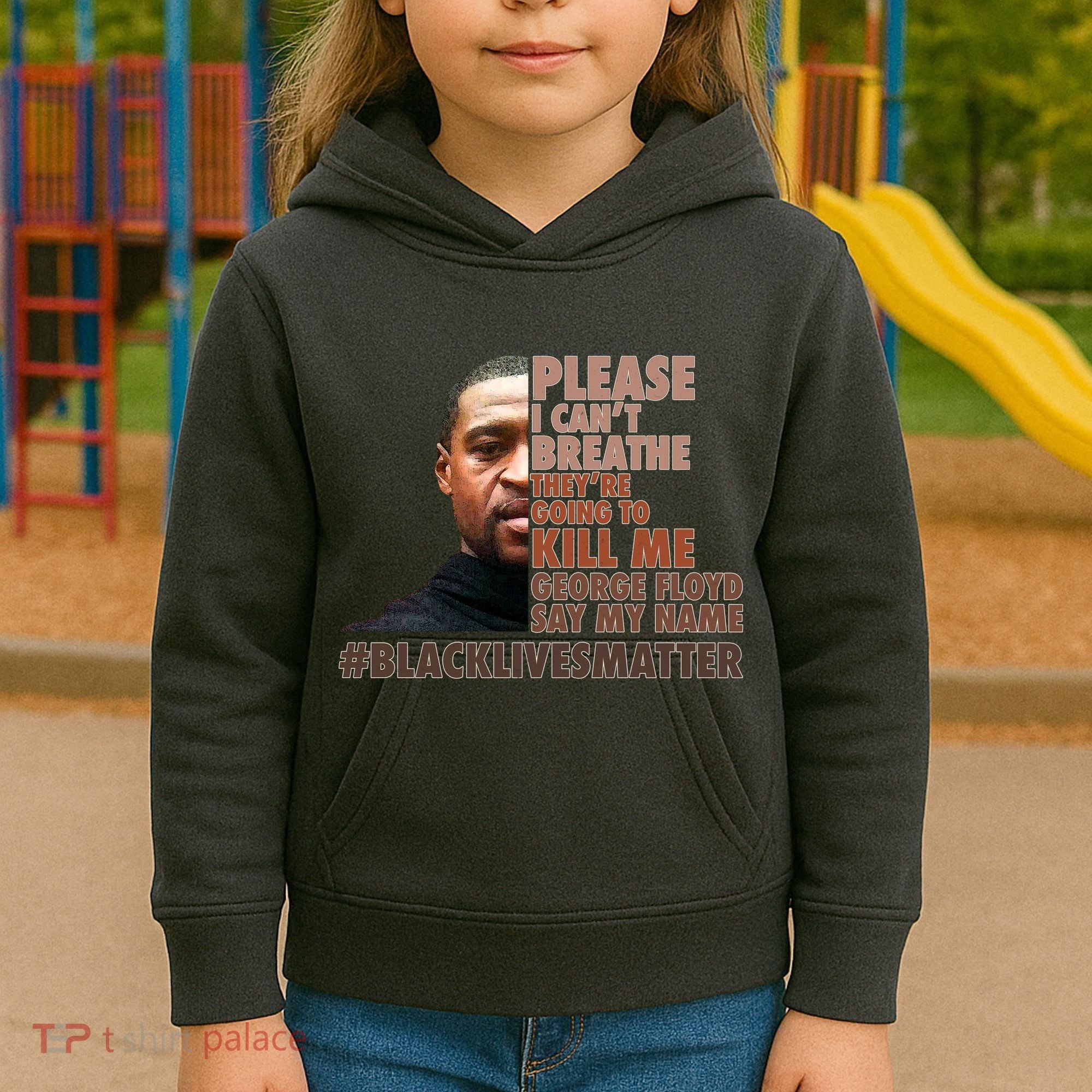 Please I Can't Breathe Geoge Floyd #BLM Kids Hoodie