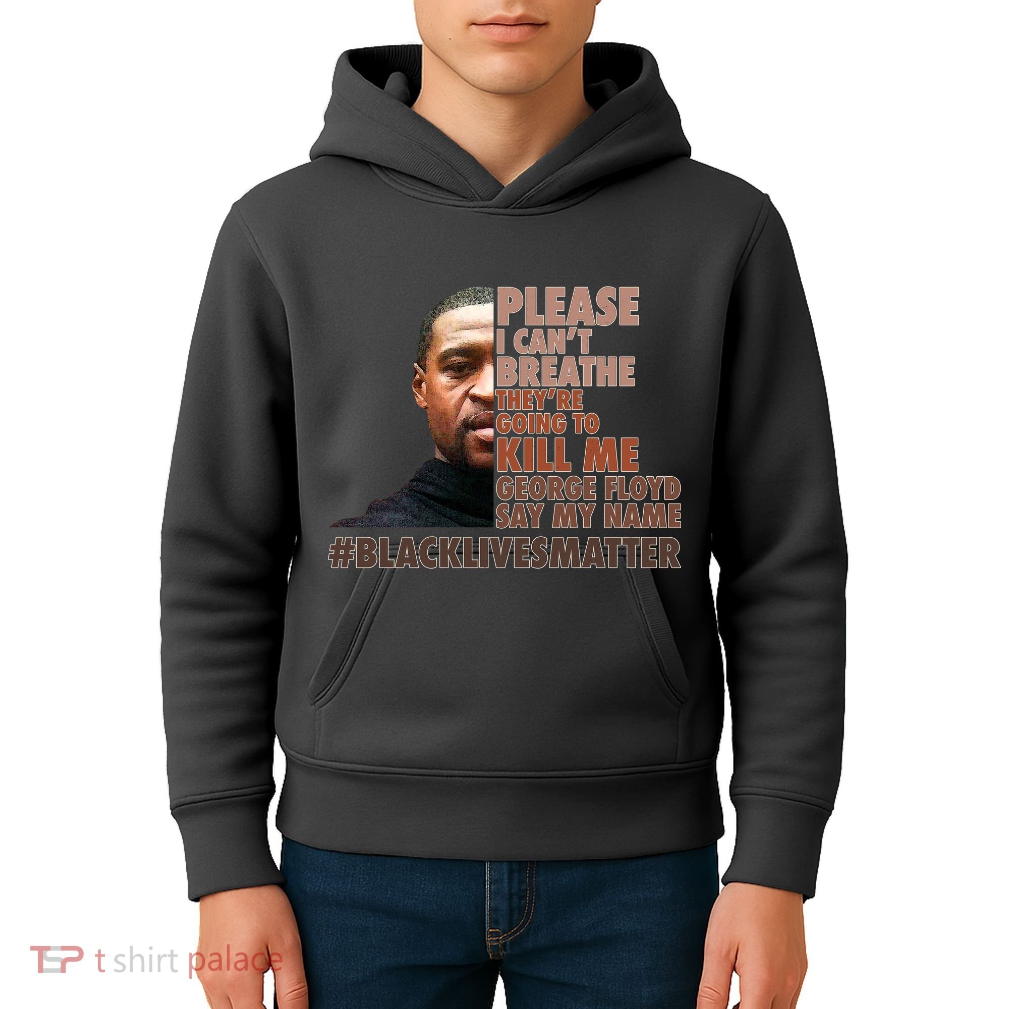 Please I Can't Breathe Geoge Floyd #BLM Kids Hoodie