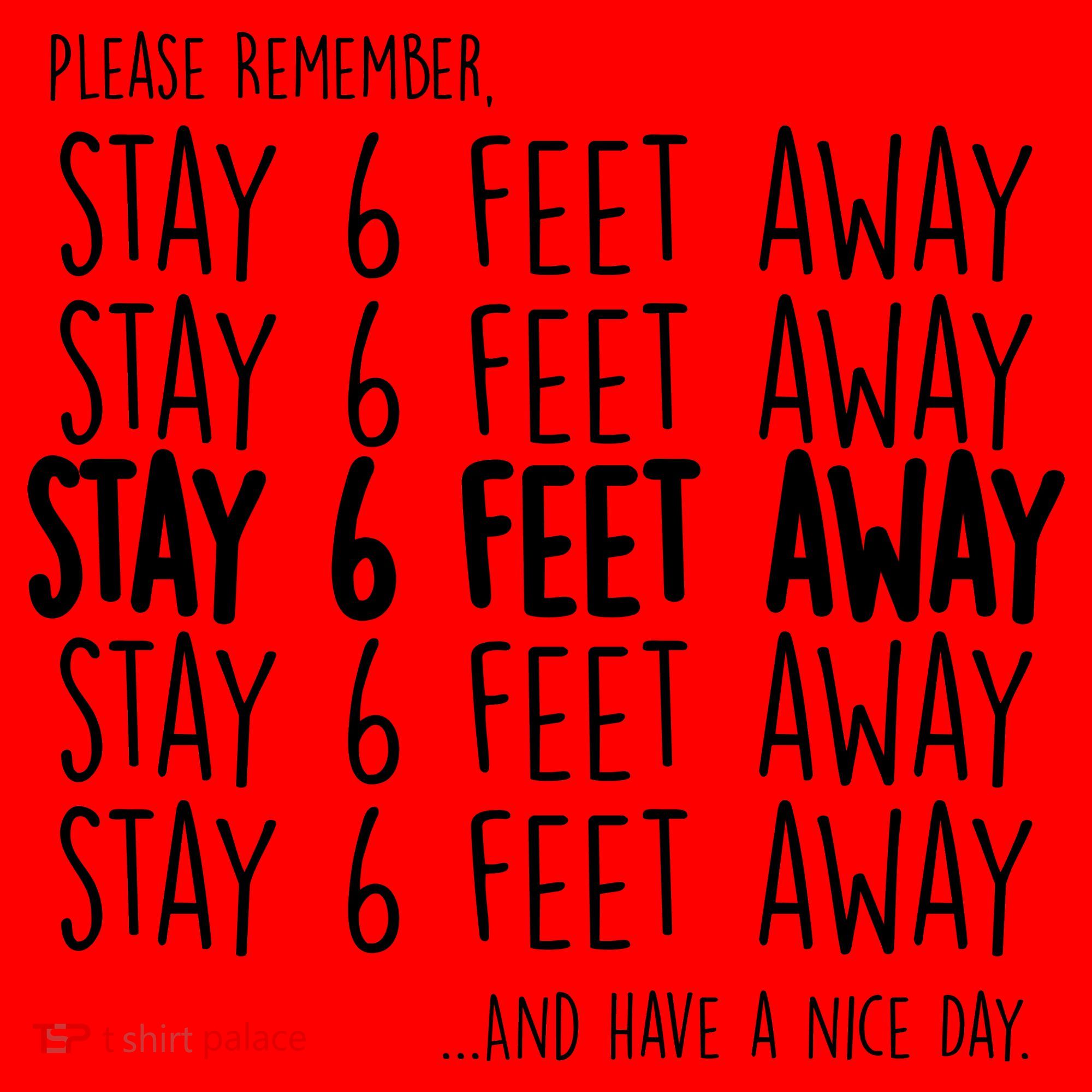 Please Remember Stay 6 Feet Away Santa Hat