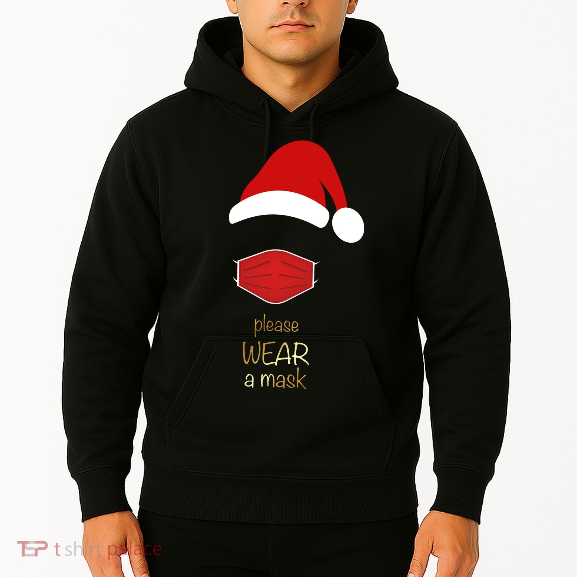 Please Wear A Mask Santa Reminder Hoodie