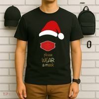 Please Wear A Mask Santa Reminder T-Shirt thumb 6