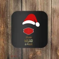 Please Wear A Mask Santa Reminder Coaster thumb 0