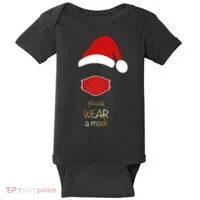 Please Wear A Mask Santa Reminder Baby Bodysuit thumb 0