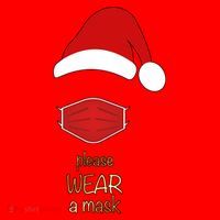 Please Wear A Mask Santa Reminder Santa Hat thumb 1