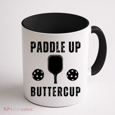 Pickleball Lover Funny Paddle Up Buttercup Gift Coffee Mug back