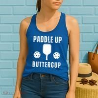 Pickleball Lover Funny Paddle Up Buttercup Gift Women's Tank Top thumb 2