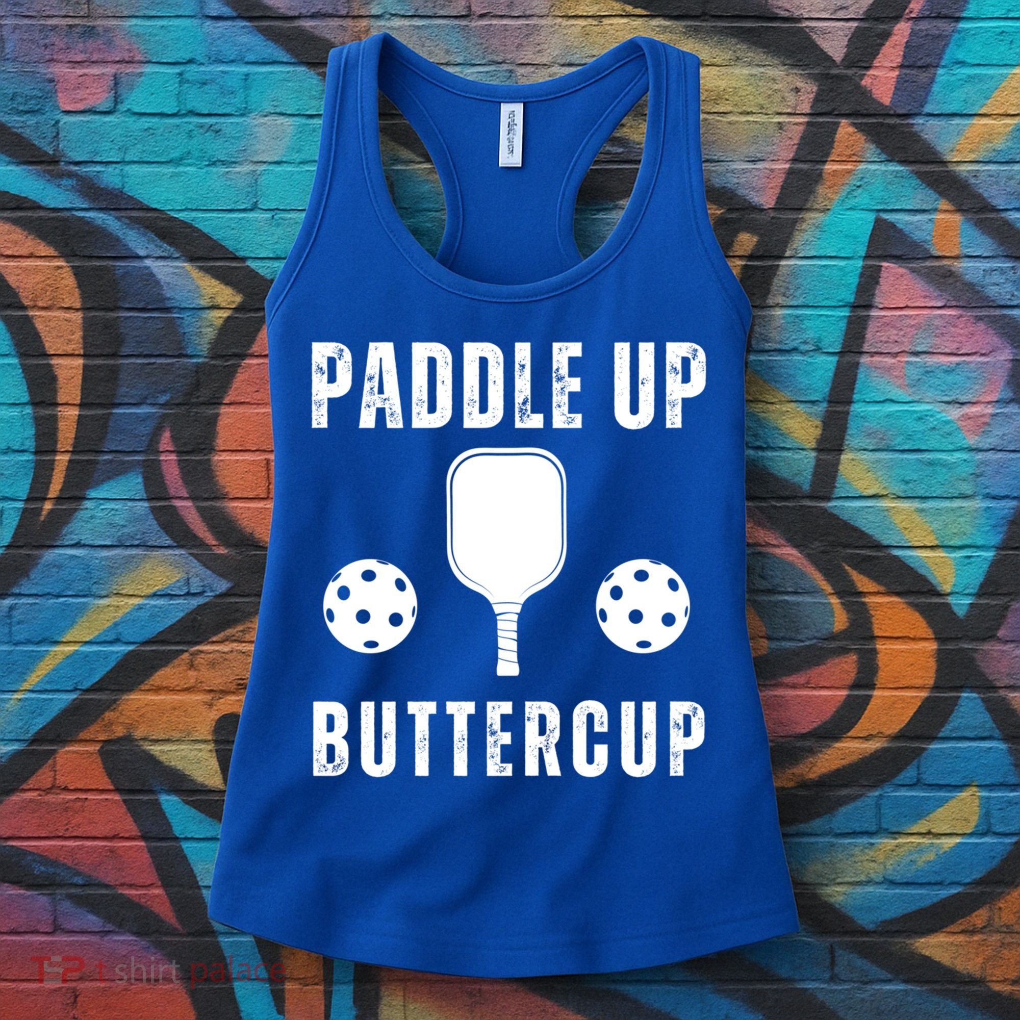 Pickleball Lover Funny Paddle Up Buttercup Gift Women's Tank Top