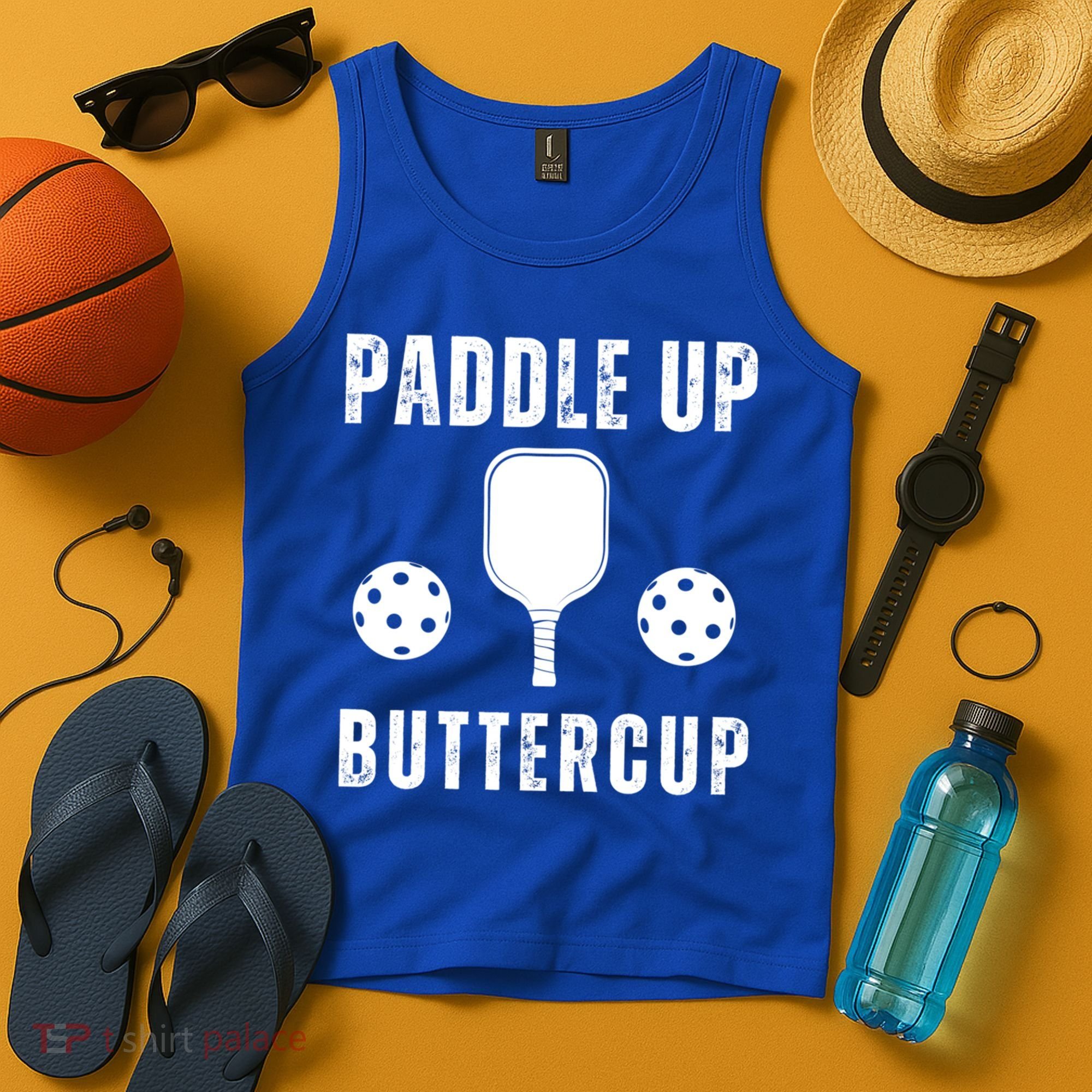 Pickleball Lover Funny Paddle Up Buttercup Gift Tank Top