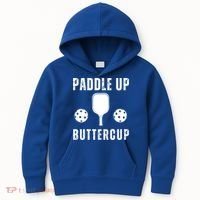 Pickleball Lover Funny Paddle Up Buttercup Gift Kids Hoodie thumb 0