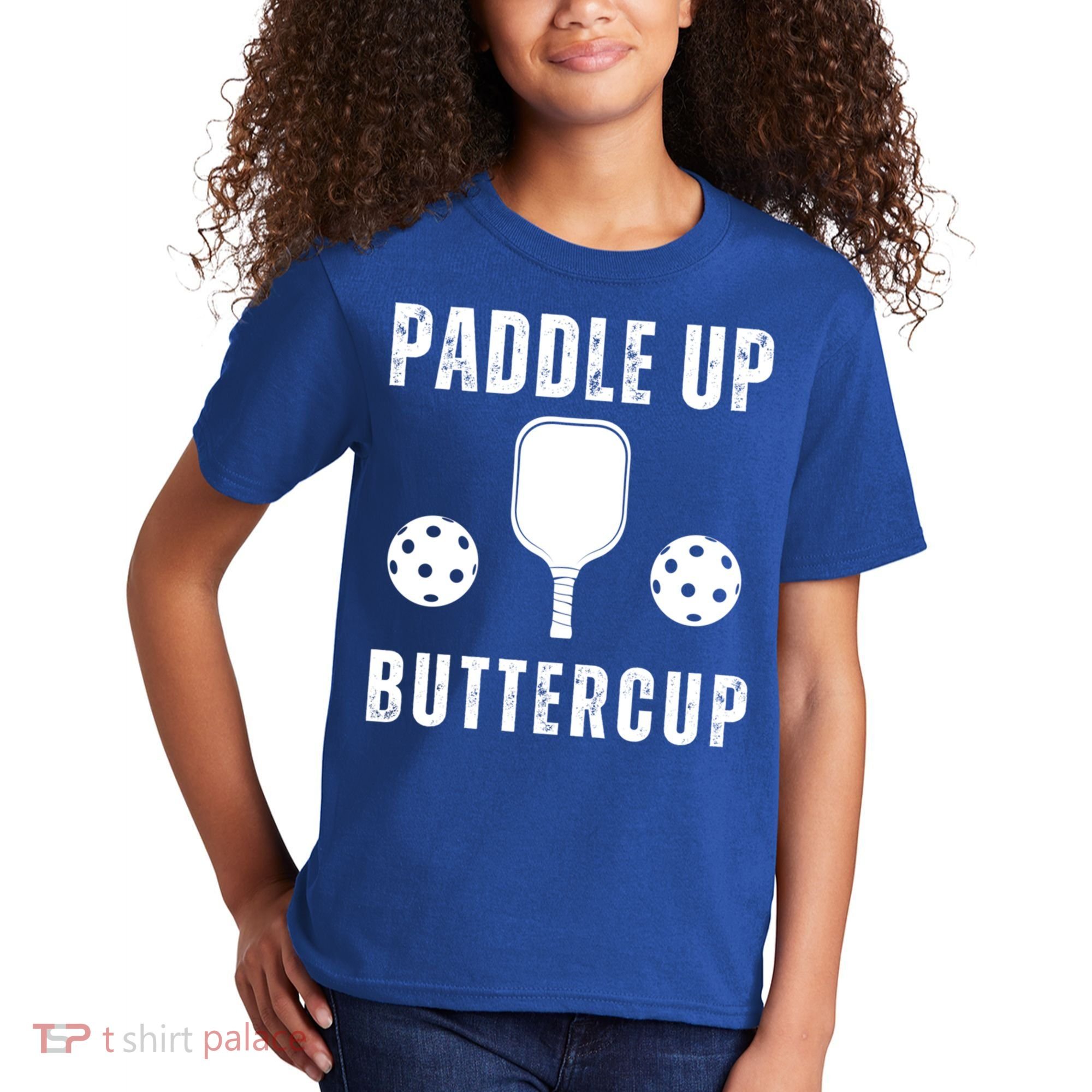 Pickleball Lover Funny Paddle Up Buttercup Gift Kids T-Shirt