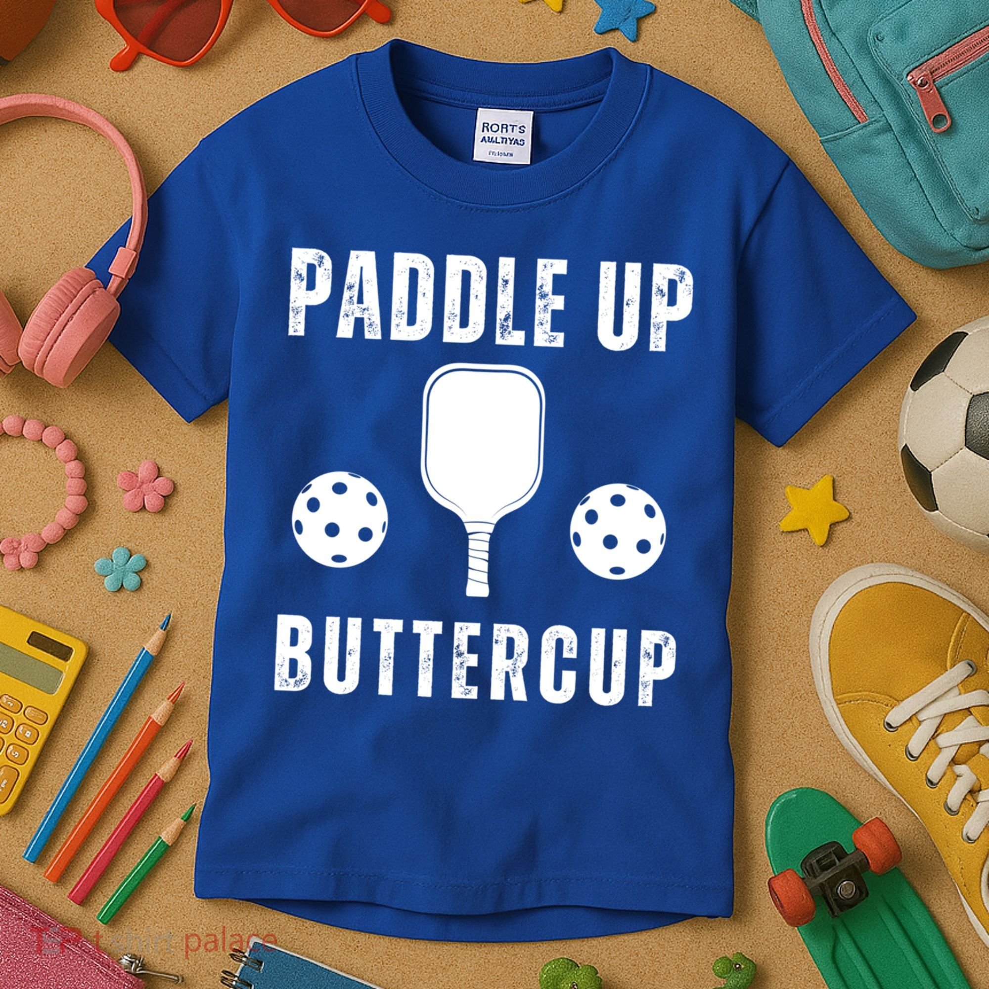 Pickleball Lover Funny Paddle Up Buttercup Gift Kids T-Shirt