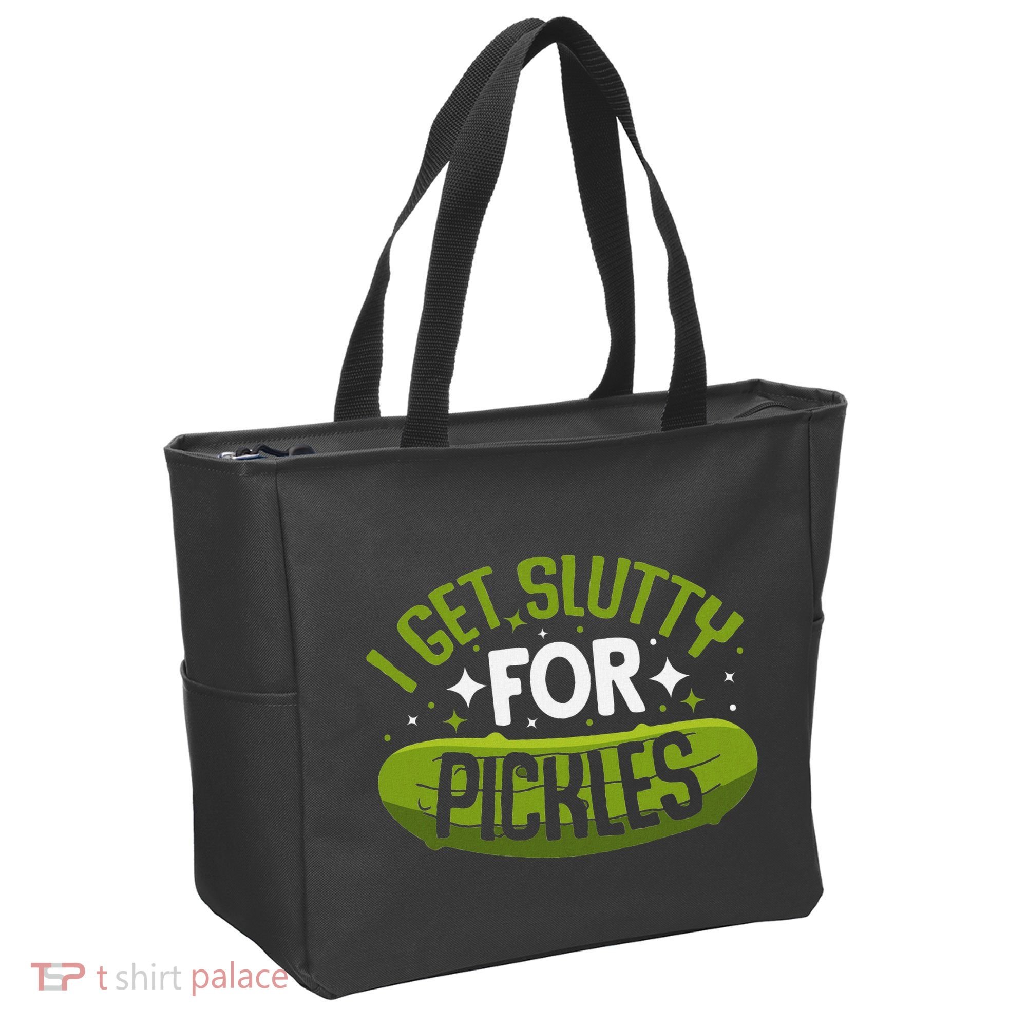 Pickle Lover Funny Pickle Slut I Get Slutty For Pickles Tote Bag