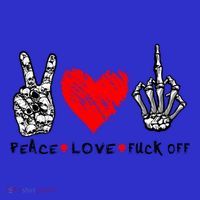 Peace Love Fuck Off Skeleton Hand Red Heart Hippie Gift Baby Bodysuit thumb 2