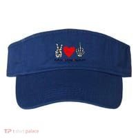 Peace Love Fuck Off Skeleton Hand Red Heart Hippie Gift Visor thumb 0