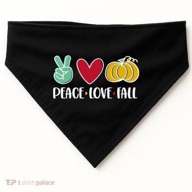 Peace Love Fall Cute USA-Made Doggie Bandana