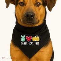Peace Love Fall Cute USA-Made Doggie Bandana thumb 1