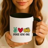 Peace Love Fall Cute Coffee Mug thumb 3
