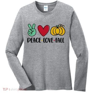 Peace Love Fall Cute Women's Long Sleeve Shirt