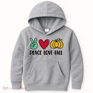 Peace Love Fall Cute Kids Hoodie