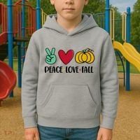 Peace Love Fall Cute Kids Hoodie thumb 2