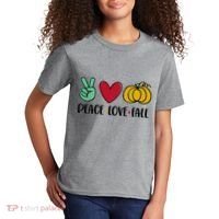 Peace Love Fall Cute Kids T-Shirt thumb 2