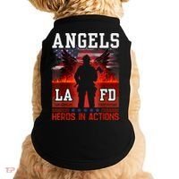 Proud La Firefighters Lafd Los Angeles Firefighters Hero Usa Doggie Tank thumb 0