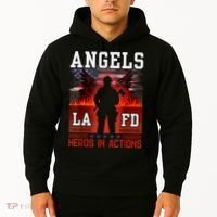 Proud La Firefighters Lafd Los Angeles Firefighters Hero Usa Hoodie thumb 2