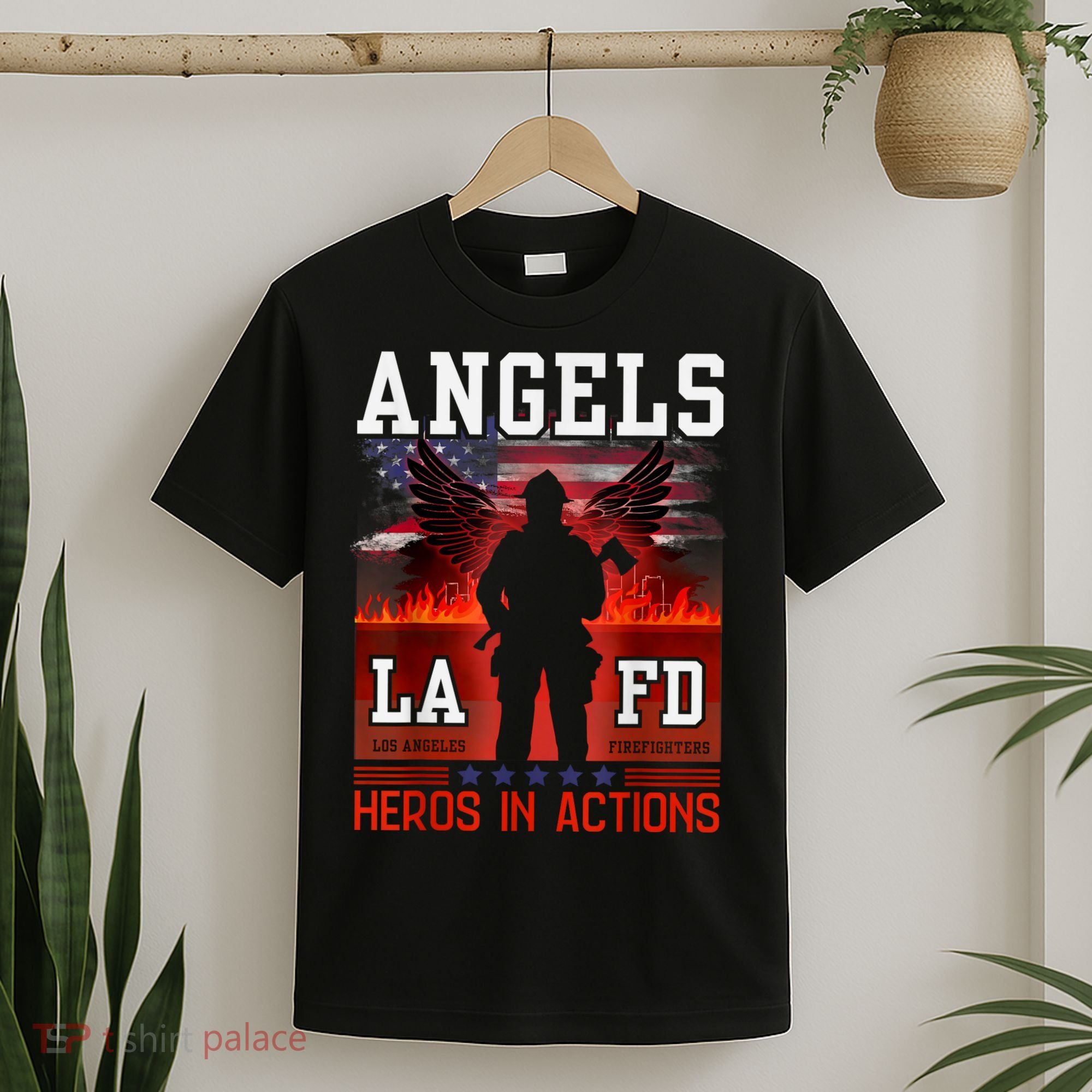 Proud La Firefighters Lafd Los Angeles Firefighters Hero Usa T-Shirt