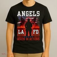 Proud La Firefighters Lafd Los Angeles Firefighters Hero Usa T-Shirt thumb 3